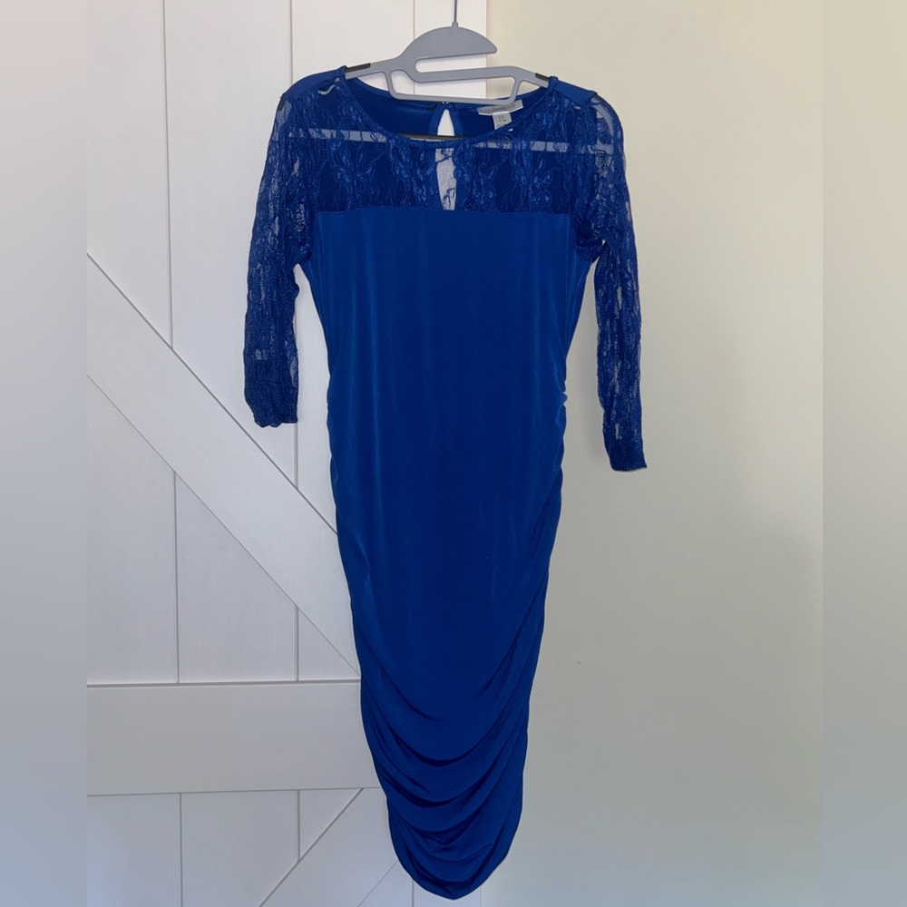Motherhood Maternity Royal Blue Lace Dress